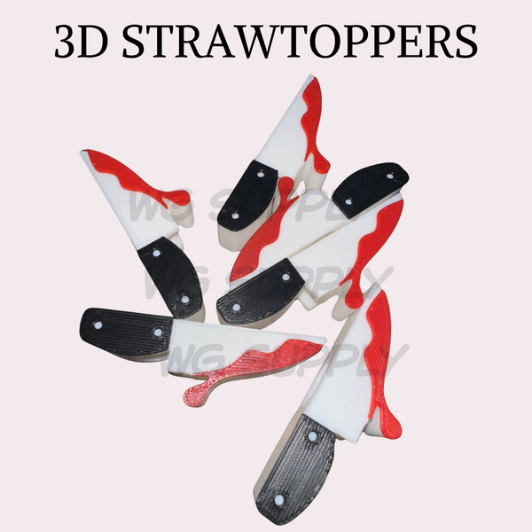3D STRAW TOPPERS "KNIFE"