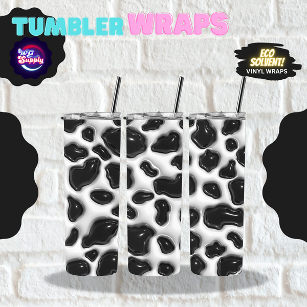 BLACK N WHITE CHEETAH - 20oz TUMBLER (ECO SOLVENT VINYL WRAPS)