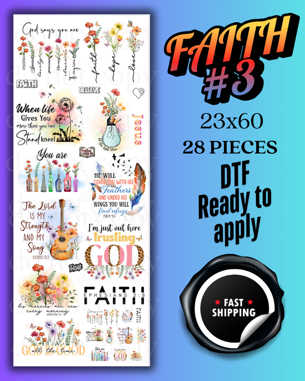 FAITH #3 28 PIECE - GANG SHEET (23X60)
