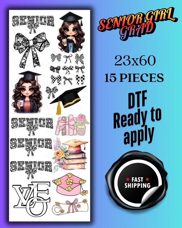 SENIOR GIRL GRAD 15 PIECE - GANG SHEET (23X60)