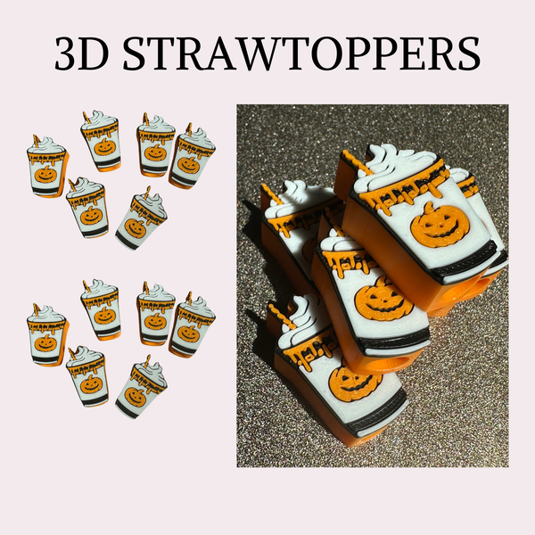 3D STRAW TOPPER (COFFEE PUMPKIN)