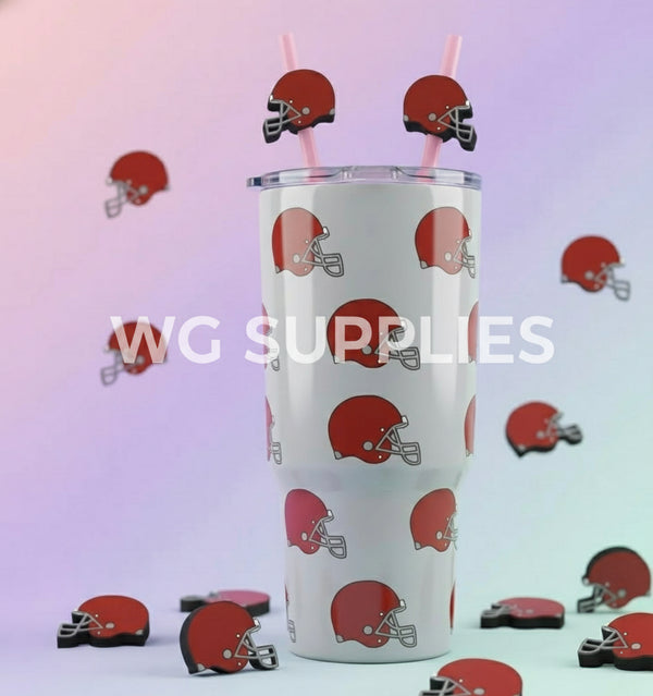 3D STRAW TOPPERS "Helmet  Football  ”