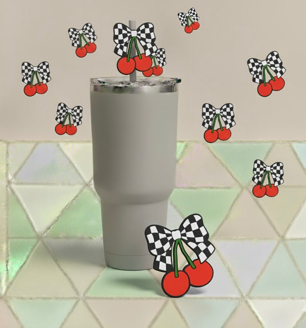 3D STRAW TOPPERS "CHERRY "