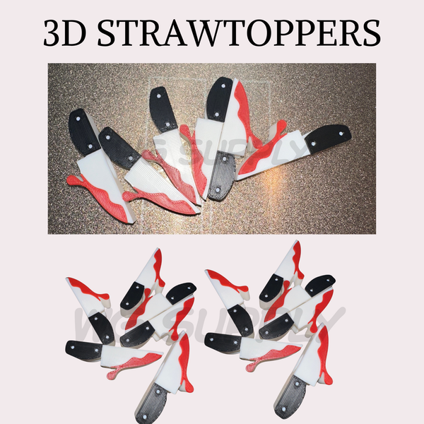 3D STRAW TOPPERS "KNIFE"