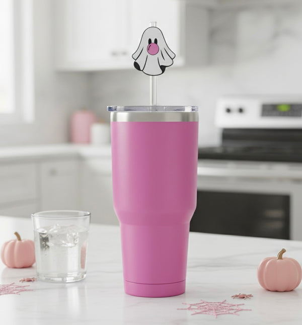 3D STRAW TOPPERS "GHOSTY BUBBLE GUM"
