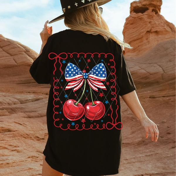 CHERRY FLAG RED WHITE BLUE (DTF)