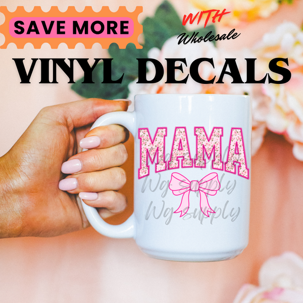 MAMA PINK BOW  (VINYL DECALS)