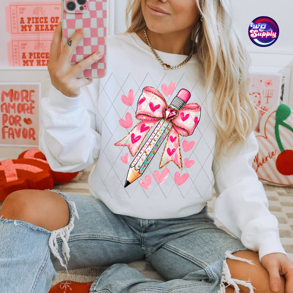 PINK HEART PENCIL (DTF)