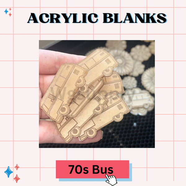 70’s BUS -Acrylic Badge Reel Blank-