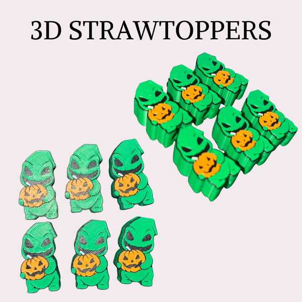 3D STRAW TOPPER (GREEN MONSTER)