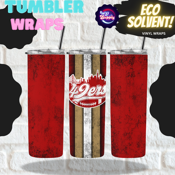 49 RED & GOLD 20oz TUMBLER (ECO SOLVENT VINYL WRAPS)