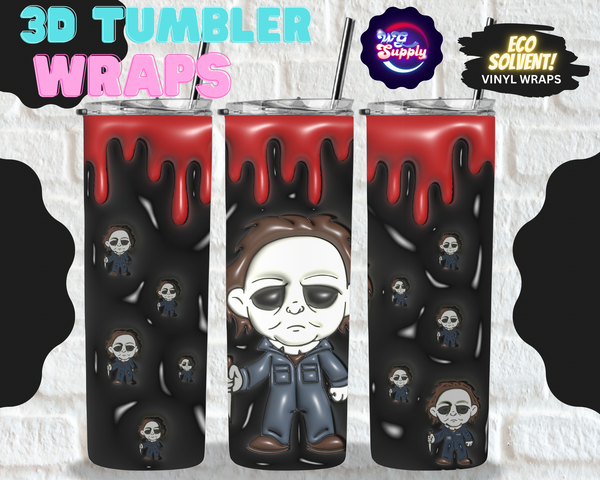 MICHAEL HORROR 3D 20oz TUMBLER (ECO SOLVENT VINYL WRAPS)