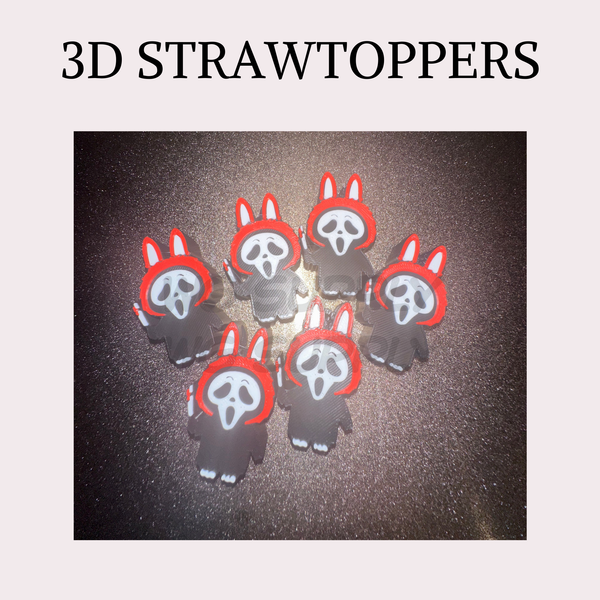 3D STRAW TOPPERS "RED GHOST MONSTER"