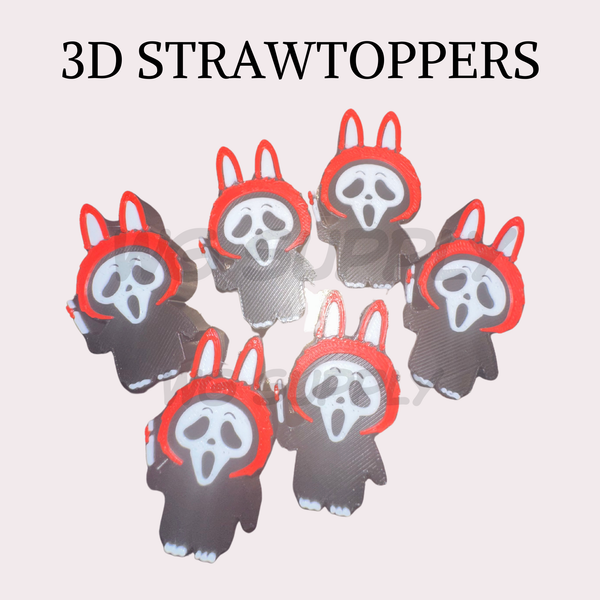 3D STRAW TOPPERS "RED GHOST MONSTER"