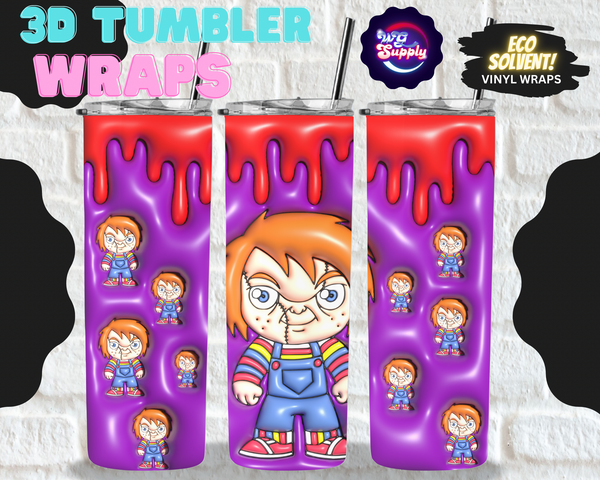 CHUCKY 3D 20oz TUMBLER (ECO SOLVENT VINYL WRAPS)