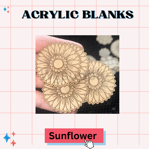 SUN FLOWERS -Acrylic Badge Reel Blank-