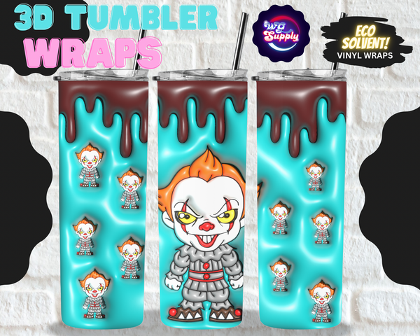 CLOWN 3D 20oz TUMBLER (ECO SOLVENT VINYL WRAPS)