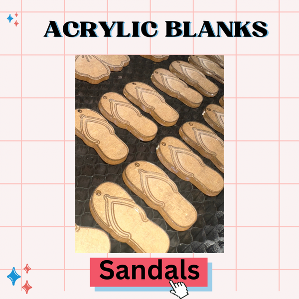Sandals -Acrylic Badge Reel Blank-