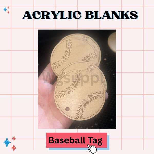 BASEBALL TAG -Acrylic Badge Reel Blank-