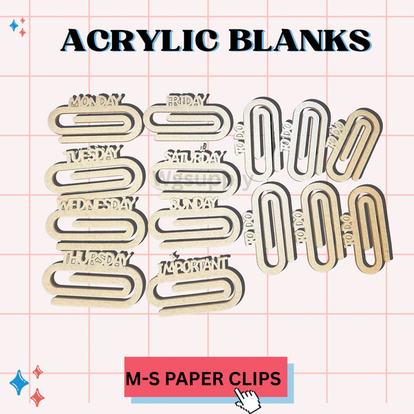 M-S PAPER CLIP -Acrylic Blank-