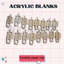 TUMBLER PAPER CLIP -Acrylic Badge Reel Blank-