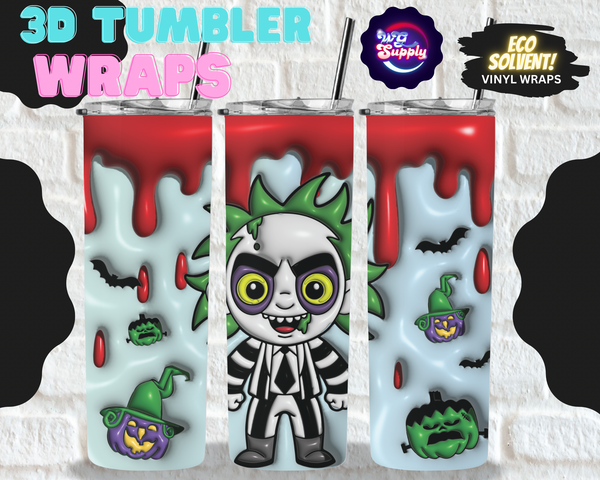 BEETLE JUICE 3D 20oz TUMBLER (ECO SOLVENT VINYL WRAPS)