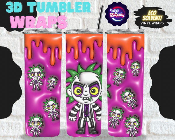 BEETLE JUICE 3D 20oz TUMBLER (ECO SOLVENT VINYL WRAPS)