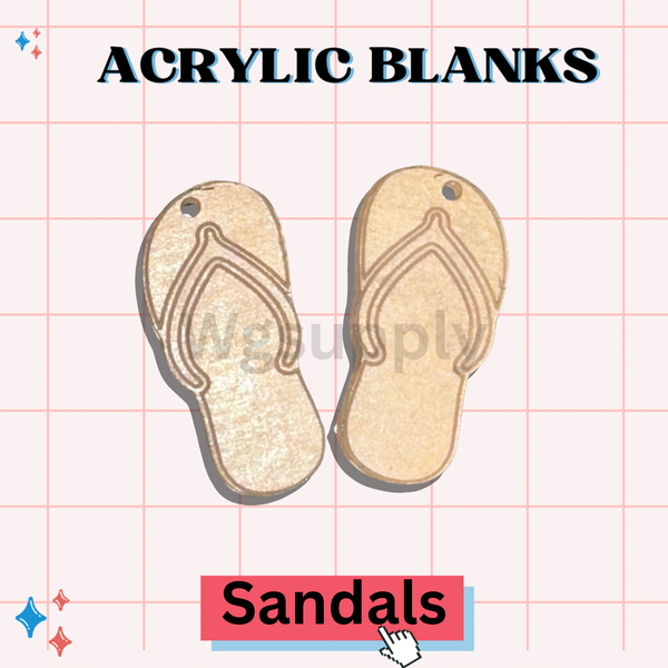 Sandals -Acrylic Badge Reel Blank-