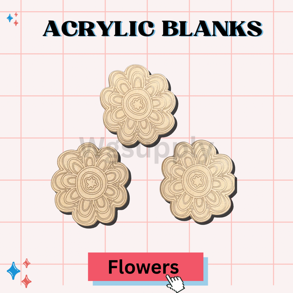 FLOWERS -Acrylic Badge Reel Blank-