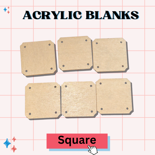 SQUARE -Acrylic Badge Reel Blank-