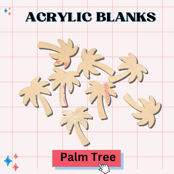 PALM TREE-Acrylic Badge Reel Blank-