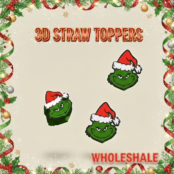 3D STRAW TOPPERS "GREEN GUY"