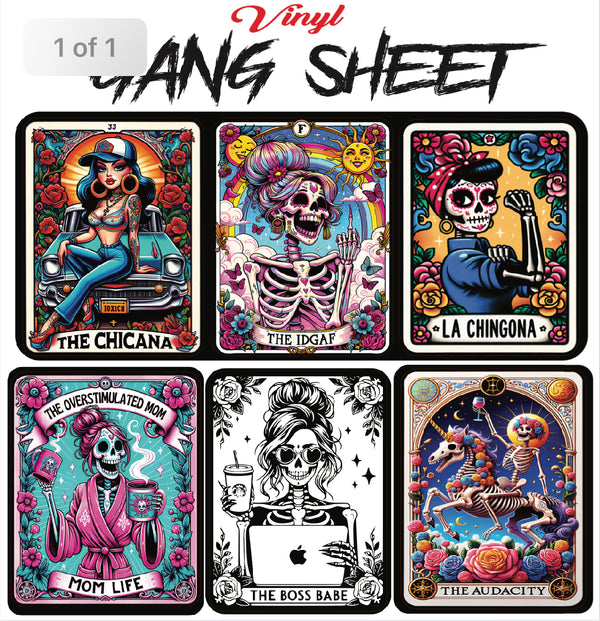 TAROT CARD “VINYL GANG SHEET “